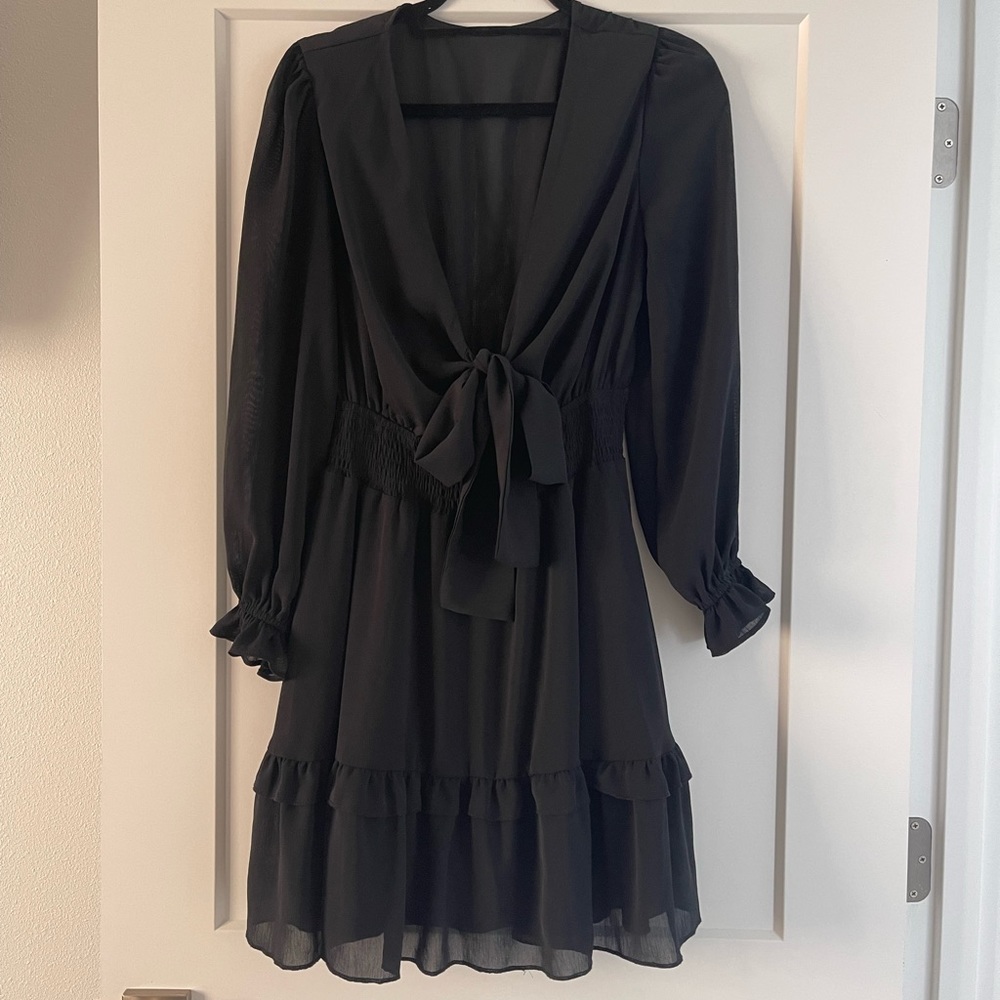 Tie front mini dress